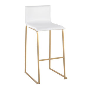 English Elm Mara Stylish Gold Steel Barstool Set Of 2 With White Faux Leather For Modern Kitchen & Bar Decor B202P222232