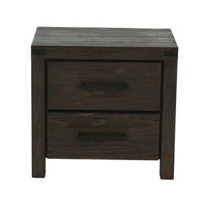 English Elm Bedroom Sleek Nightstand with Two Drawers for Modern Storage and Matching Pine-MDF Bedroom Set Espresso 18 L x 18 W x 26 H HSESF00F5426