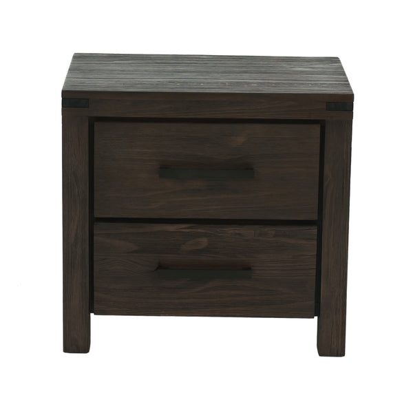 English Elm Bedroom Sleek Nightstand with Two Drawers for Modern Storage and Matching Pine-MDF Bedroom Set Espresso 18 L x 18 W x 26 H HSESF00F5426