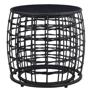 OSP Home Furnishings Cambria Drum Nesting Tables 2 Piece Black