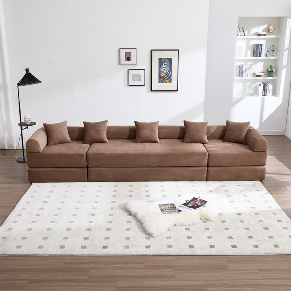 English Elm United We Win Convertible Sofa Bed With Memory Foam, Cloud Corduroy Upholstery For Cozy Spaces W1568S00253-GIGA