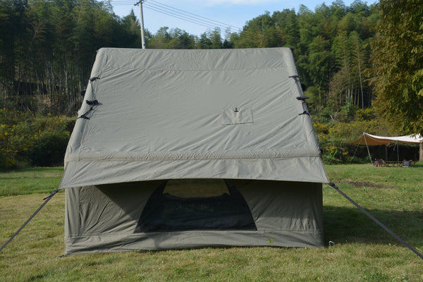 English Elm Inflatable Glamping Tent 4 Season Waterproof Air Beam Frame Shelter for 4 to 6 Persons Army Green W640P244860