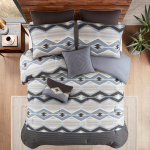 English Elm 8-piece King Comforter Set Geometric Lodge Polyester Bedding for Master Bedroom B035P472706