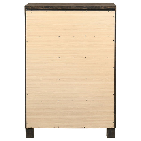 English Elm Bren Five Drawer Chest Rubberwood Grain Build Farmhouse Bedroom Storage B062P451984