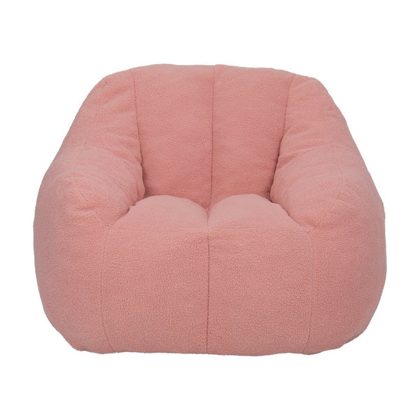 English Elm Bean Bag Chair Oversized Faux Fur Memory Foam Lounge Seat for Dorm or Living Room Pink W2200P243728