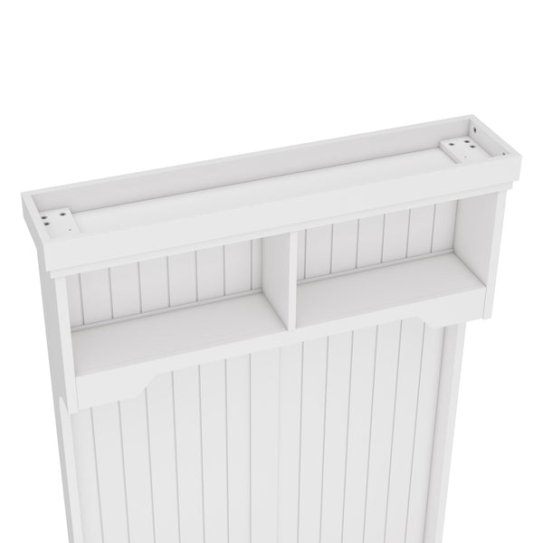 English Elm Hall Tree Entryway Organizer with Shoe Bench and 4-in-1 Coat Rack Hooks, Elegant Storage for Hallways White W1580P327001