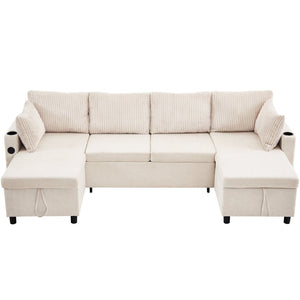 English Elm Swivel Barrel Accent Chair Chenille Tufted Round Club Seat for Living Room Lounge Beige N719S002230A