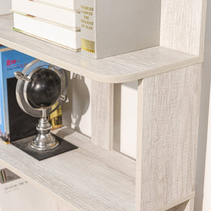 English Elm 31.5" Tall 5-tier Mdf Bookcase Slim Open Shelving Unit for Office Bedroom Living Room Light Gray W2899P444155