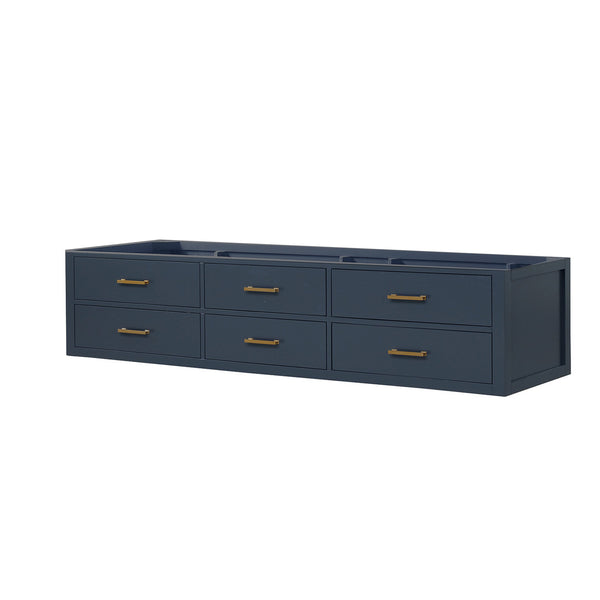 English Elm Blue Midcentury Double Bath Vanity 84" W x 22" D - Wood, Soft-Close Drawers, Fully Assembled B2731P258145