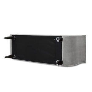 English Elm Alma Velvet Tufted Entryway Bench with Flared Arms and Bolster Pillows Included Gray B2719P238451