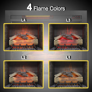 English Elm 28 Inch Recessed Electric Fireplace Insert with 3d Flames Infrared Heat and Sound W1769P191328