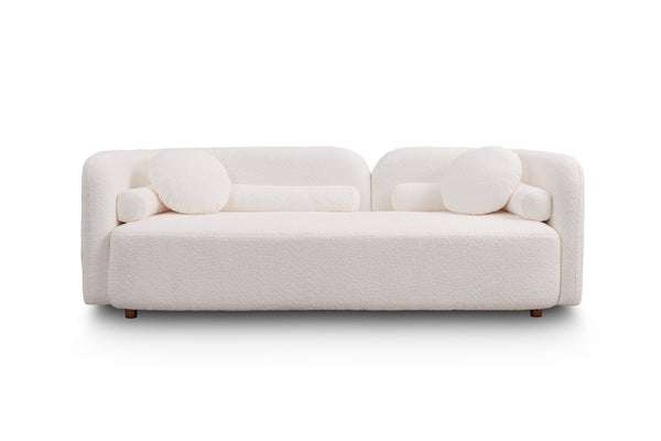 English Elm 2 Piece Japandi Cloud Sofa Set Boucle Upholstered Low Profile Modern Living Room W2664S00053
