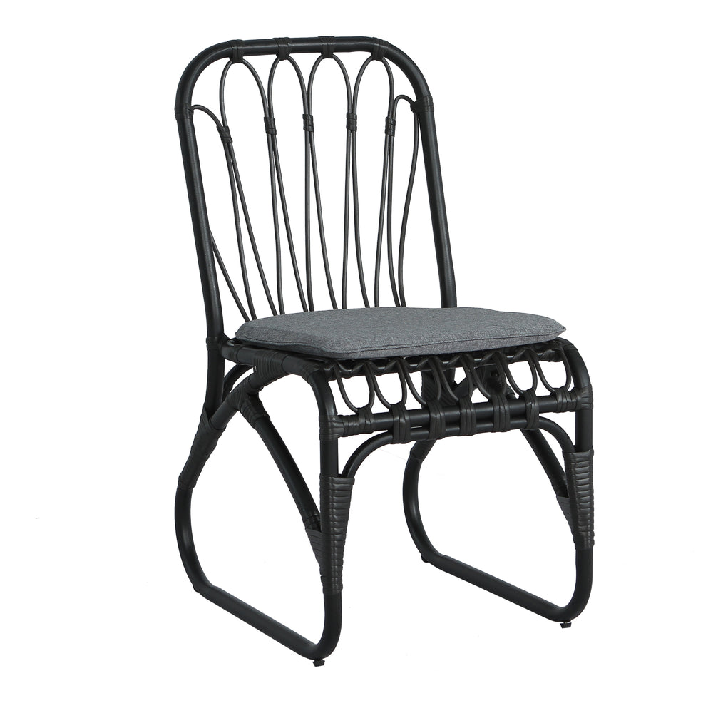 English Elm Christopher Knight Home® - Outdoor Hand-Woven PE Rattan Patio Dining Chairs Set of 2 with Iron Frame 400lb Capacity, No Assembly Required Black+ Gray N762P236169G