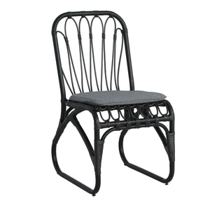 English Elm Christopher Knight Home® - Outdoor Hand-Woven PE Rattan Patio Dining Chairs Set of 2 with Iron Frame 400lb Capacity, No Assembly Required Black+ Gray N762P236169G