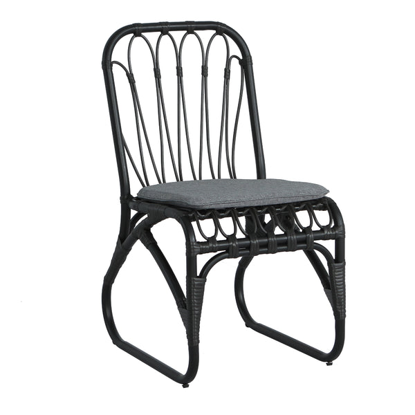 English Elm Christopher Knight Home® - Outdoor Hand-Woven PE Rattan Patio Dining Chairs Set of 2 with Iron Frame 400lb Capacity, No Assembly Required Black+ Gray N762P236169G