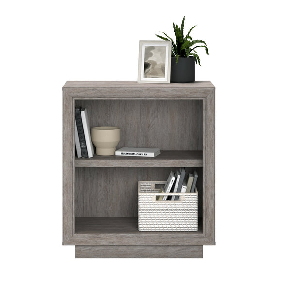 English Elm Bookcase, Engineered wood gray finish with adjustable shelf, compact durable storage for small spaces Medium grey B356P354441