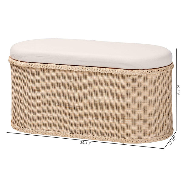 English Elm Braided Rattan Oval Storage Bench Mahogany Frame Lift Top Seat Entryway Boho B2750P467838