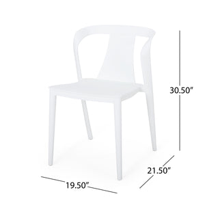 English Elm Christopher Knight Home® - ORCHID Weather-Resistant Outdoor Chair with Curved Backrest, Durable Polypropylene Blend for Patio Comfort White 32.5 L x 24 W x 20.5 H 68373.00WHI
