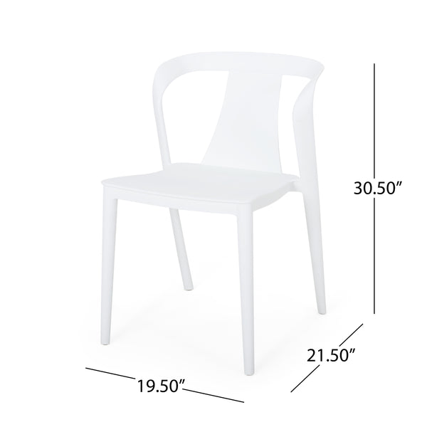 English Elm Christopher Knight Home® - ORCHID Weather-Resistant Outdoor Chair with Curved Backrest, Durable Polypropylene Blend for Patio Comfort White 32.5 L x 24 W x 20.5 H 68373.00WHI