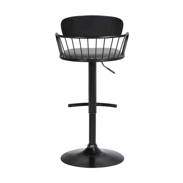 English Elm Nash Swivel Adjustable Barstool Gray Faux Leather Seat Industrial Modern Kitchen B2736P464841