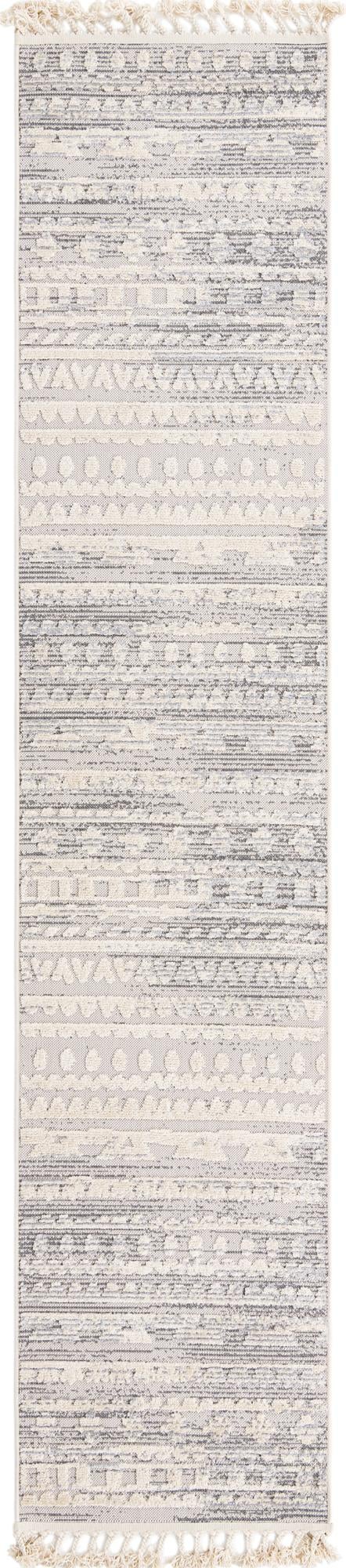 Unique Loom Arlo Avery Machine Made Tribal Rug Sandy Beige, Blue/Gray 2' 7" x 12' 2"