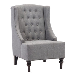 English Elm 1pc Wingback Accent Chair Diamond Tufted Polyester Upholstery Formal Living Room Seat B011P201978