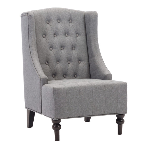 English Elm 1pc Wingback Accent Chair Diamond Tufted Polyester Upholstery Formal Living Room Seat B011P201978