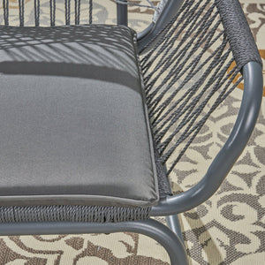 English Elm Christopher Knight Home® - IDAHO Woven Rope Club Chair Set of 2 – Gray Steel Frame, Water-Resistant Polyester Cushions, Stylish Patio Seating (2-Pack) 62330.00CGRY