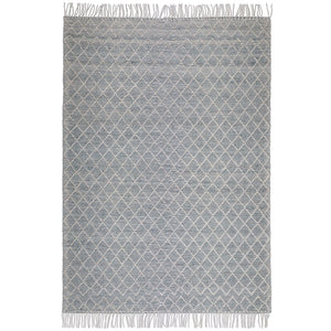 English Elm Ogden Ivory 6x9 Area Rug - Handwoven Wool Blend Diamond Pattern with Teal Accents & Fringe Pad Recommend B136P188390