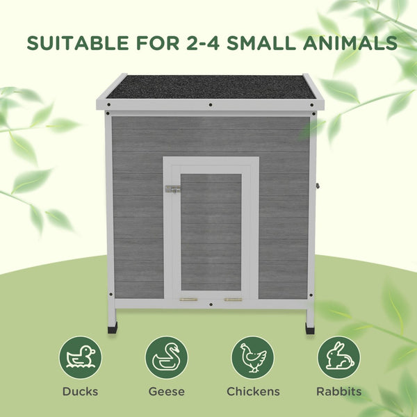 English Elm Wooden Fir Duck House with Asphalt Roof Dual Doors and Ventilation for Backyard Poultry T3971P407852