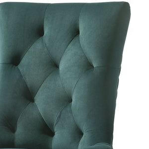 English Elm Farren Green Velvet Side Chair Set of 2 with Tufted Back, Nailhead Trim & Weathered Oak Legs B2726P264606