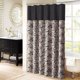 Madison Park Aubrey Traditional Jacquard Shower Curtain MP70-845 Black