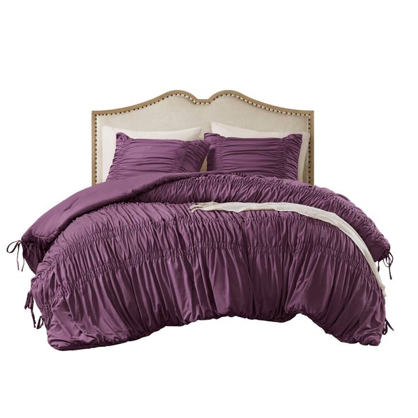 English Elm 3PCS King Comforter Set – Plush Washed Microfiber Comforter & Shams, Hypoallergenic 100% Poly Fill Luxury Purple 16.73 L x 12.99 W x 8.66 H B035P341087