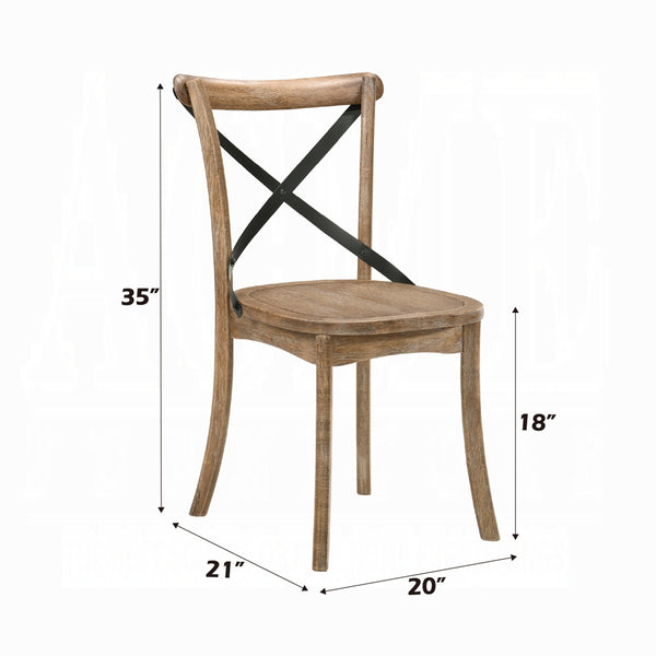 English Elm Set Farmhouse Dining Chairs with X-Back Support and High Back Comfort for Modern Homes, Durable Wood Finish Oak,Rustic B016P324697