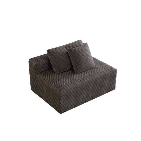 English Elm Wi-009a-grey-2u Reversible Chaise Sectional Corduroy Upholstered Modular Sofa for Living Rooms W3819P435437