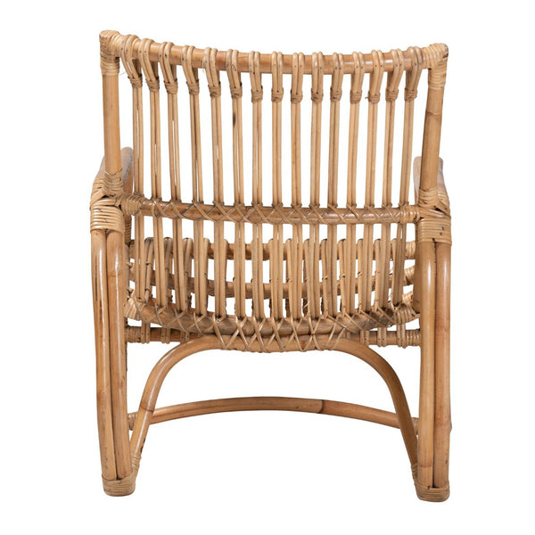 English Elm Modern Handcrafted Rattan Accent Chair Openwork Frame Bohemian Coastal Lounge Seating B2750P470069