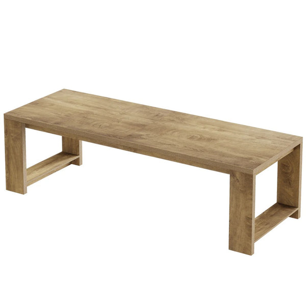 English Elm Work Desk for Two with 86 Inch Natural Wood Mdf Surface Dual Monitor Home Office T3971P457996