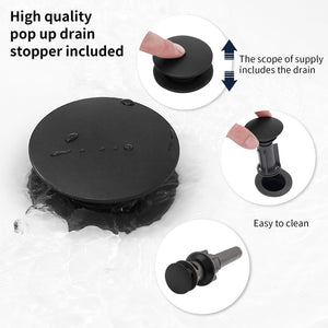 English Elm 2-Handle Matte Black Bathroom Sink Faucet With 360° Swivel Spout & Two Lever Handles For Modern Style T3177P277516