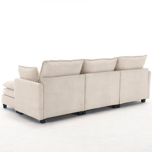 English Elm Modular Velvet Sofa - Luxurious U-Shaped Couch With Ottoman & Pillows, Perfect For Living Rooms W2705S00021-GIGA