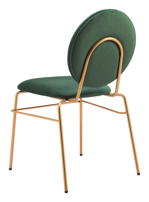 Odessa Dining Chair - Set of 2 Green & Gold 109804 Zuo Modern