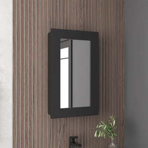 English Elm Juno Narrow Mirrored Medicine Cabinet 25.7" H x 15.7" W — Space-Saving Wall Mount with 3 Interior Shelves Black 31.2 L x 19.3 W x 3.6 H B070P242487