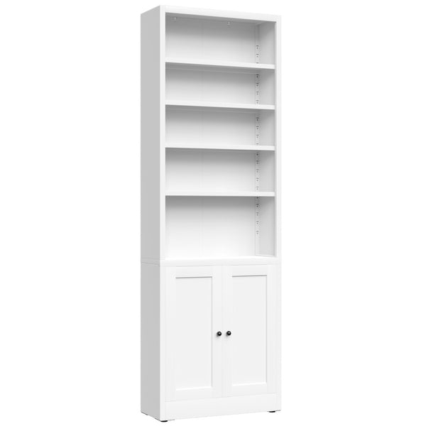English Elm Metal Industrial Bookcase 5 Tier Open Shelves with Cabinet Door for Home Office T2398P442676