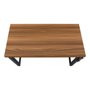 English Elm Computer Desk - Adjustable Height, Contemporary Walnut Laminate & Black Metal, Perfect For Small Spaces B2710P219890