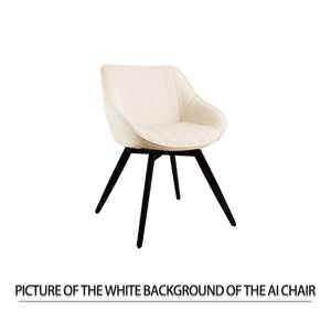 English Elm 31.5" Modern Black Mdf Round Tulip Dining Table Set With 2 Beige Chairs - Perfect For Small Spaces! W2189S00734