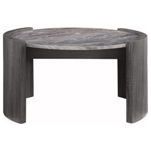 English Elm Zende Marble Effect Two Piece Living Room Set with Rounded Engineered Wood Frames B062S01533