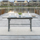 English Elm Walker Edison - Modern Slat-Top Solid Acacia Wood Butterfly Outoor Dining Table - Grey Wash