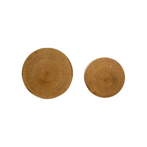 English Elm Nesting Round Coffee Tables Set Tree Ring Veneer Organic Modern Accent for Living Room W1435P254288