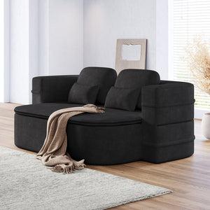 English Elm 75''2-In-1 Foldable Sofa Bed - Chenille Lounge Sofa With Pillows, High-Density Foam For Comfort W834P317050