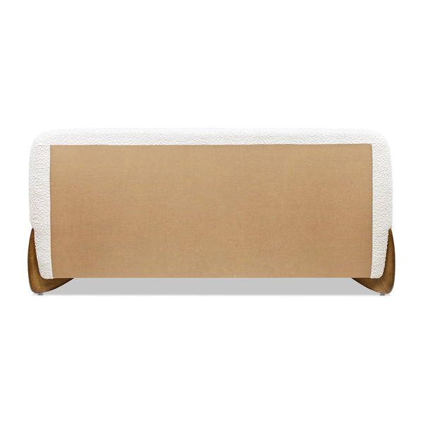English Elm Jennifer Taylor Home - Alpine Cozy Queen Platform Bed In Ivory White Boucle With Rounded Headboard & Solid Wood Legs B2719P281849