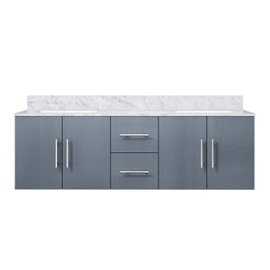 English Elm Dark Grey Double Bath Vanity 60 in. W x 22 in. D with Carrara Marble Top, Solid Wood, Soft-Close Drawers, Ample Storage, Scratch-Resistant Countertop, Pre-Drilled Faucet Holes for Easy Installation B2731P258496